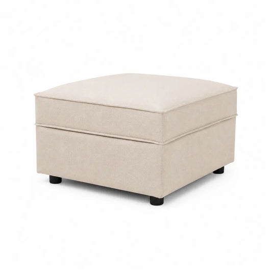 Poggiapiedi in Tessuto Beige 60x60x45 cm