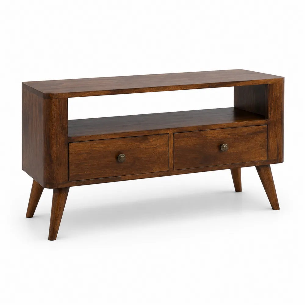 Mobile TV in legno con cassetti e ripiano