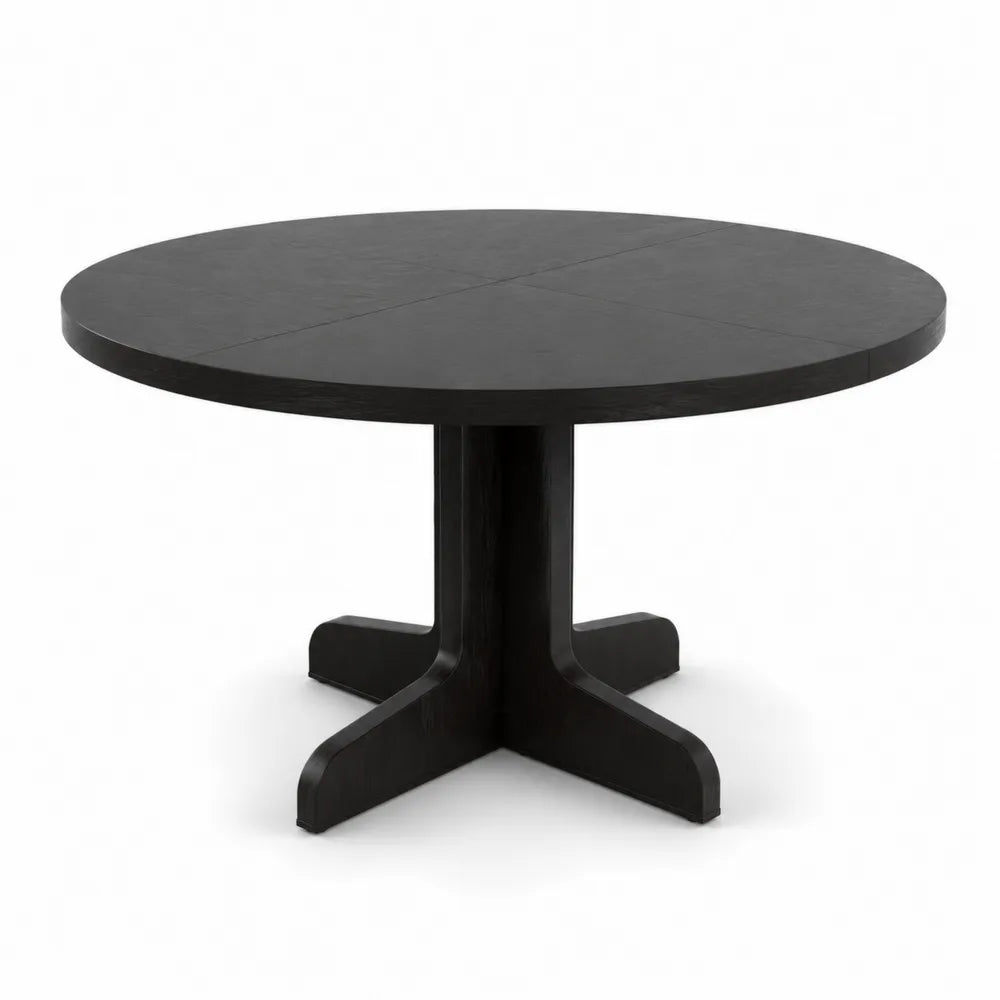 Tavolo da pranzo rotondo in legno Nero Ø120 cm