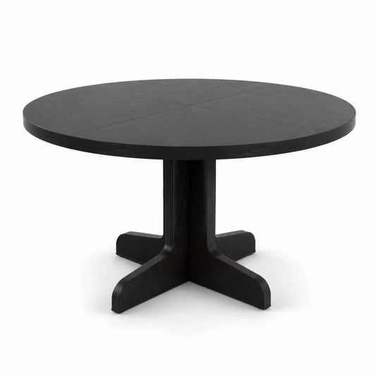 Tavolo da pranzo rotondo in legno Nero Ø120 cm