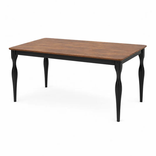Tavolo da pranzo in legno e metallo 150x90x75 cm Marrone/Nero