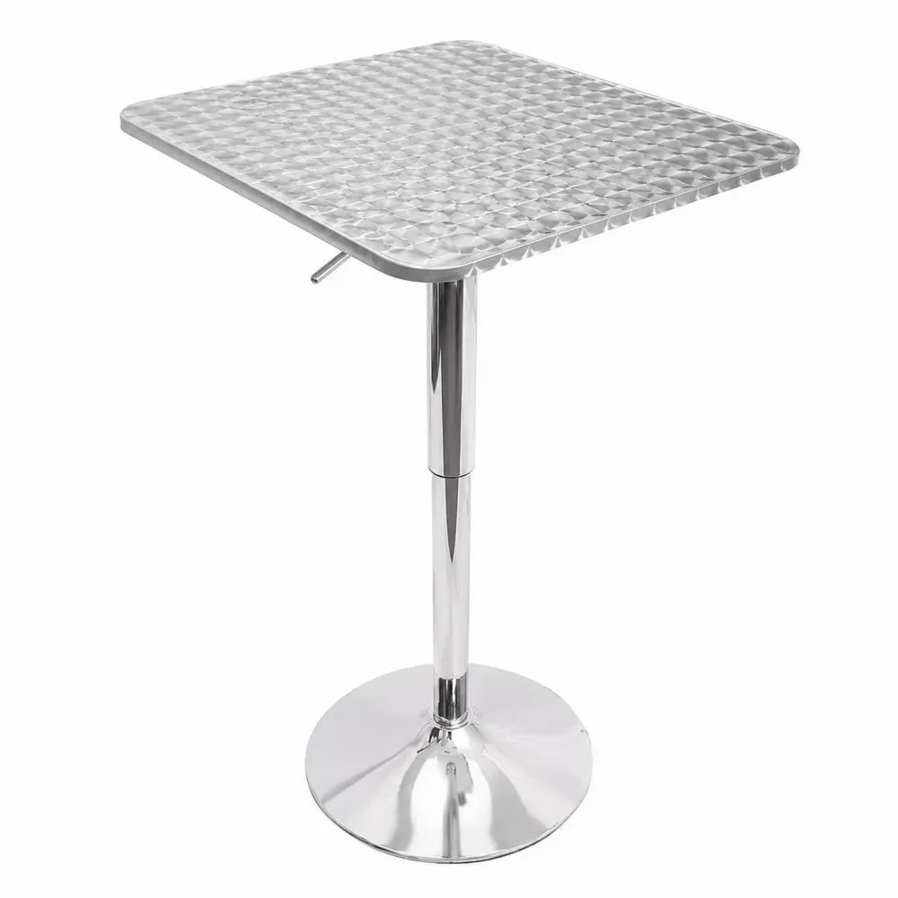 Tavolo Quadrato Regolabile in Alluminio Cromato 60x60 cm